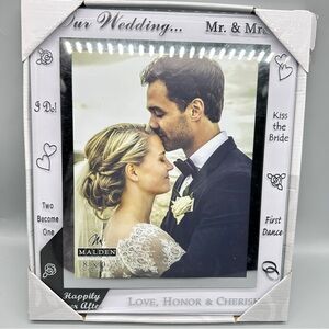 👉 Malden Silver Our Wedding Love Honour & Cherish Photo Frame